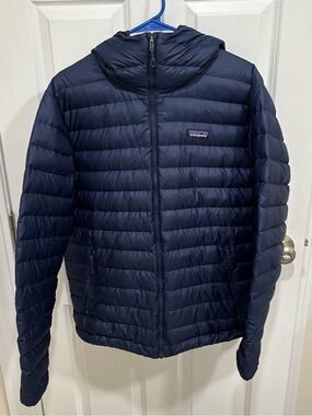 Patagonia Insulated Hoody Down Jacket Navy Blue Full Zip Mens U.S. Large